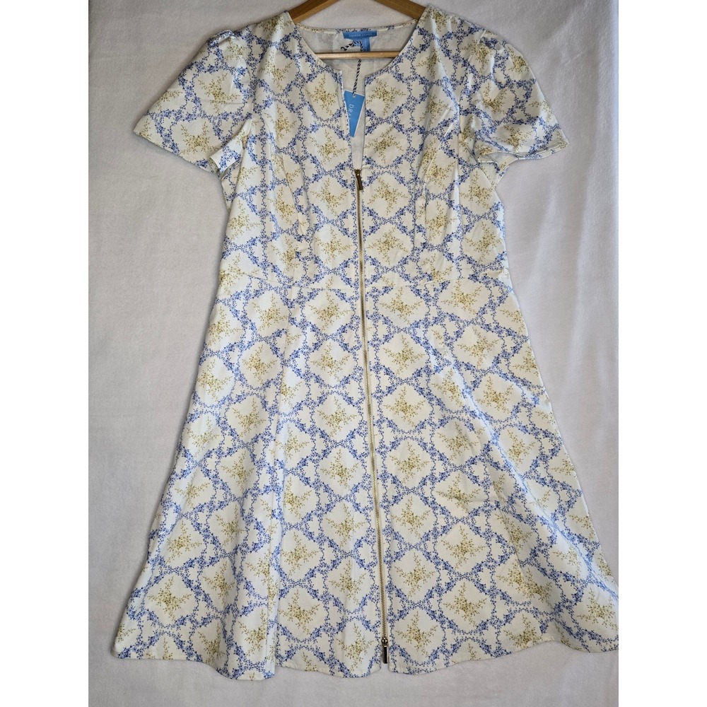 Draper James Floral Front Zip Fit and Flare Mae Dress Size 14 - Picture 11 of 11